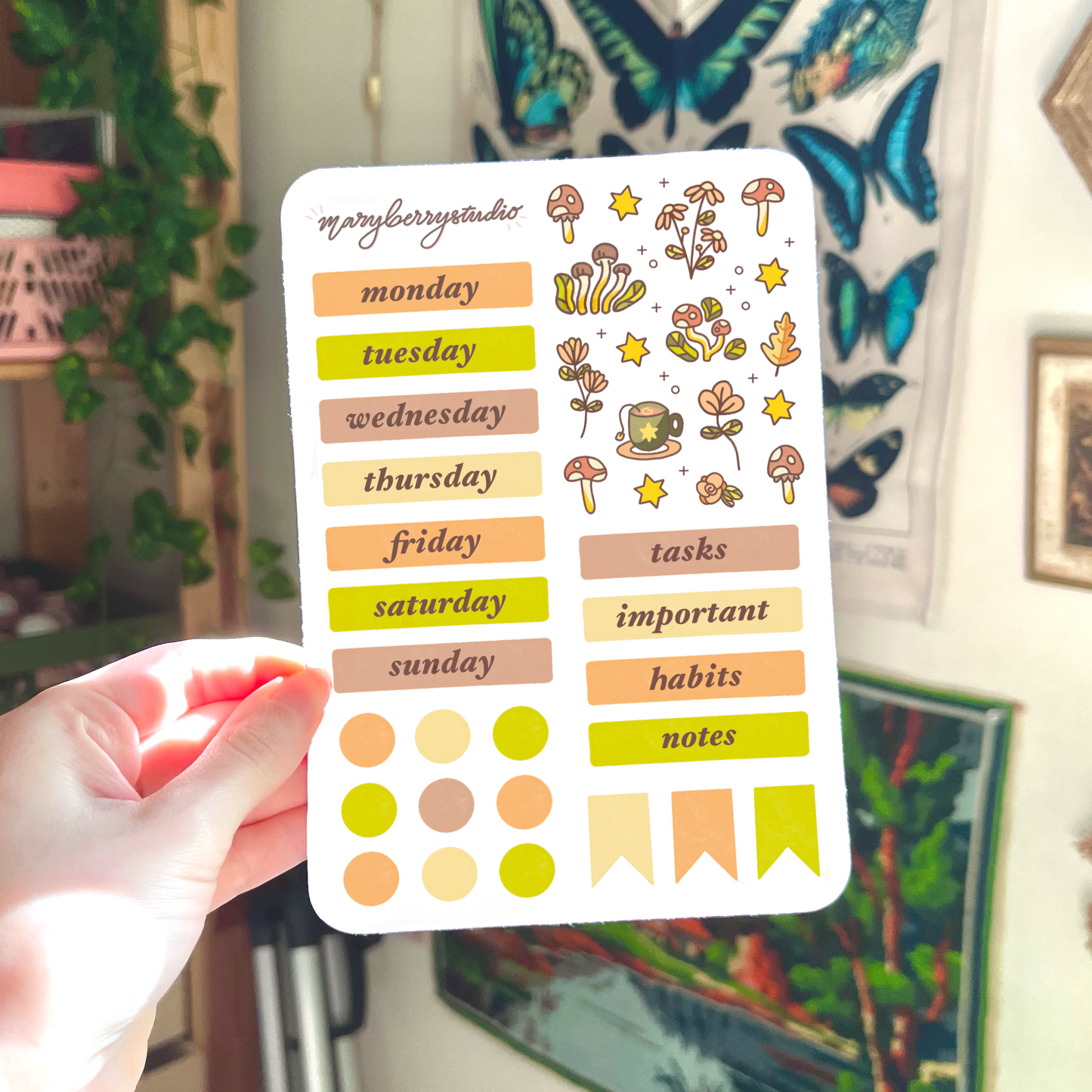 Cottagecore Planner Set Up Sticker Sheet