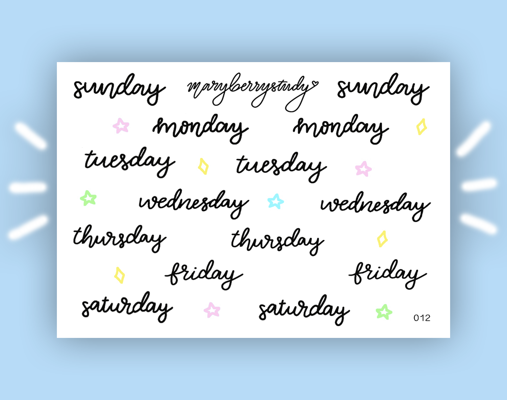 Days of the Week Stickers