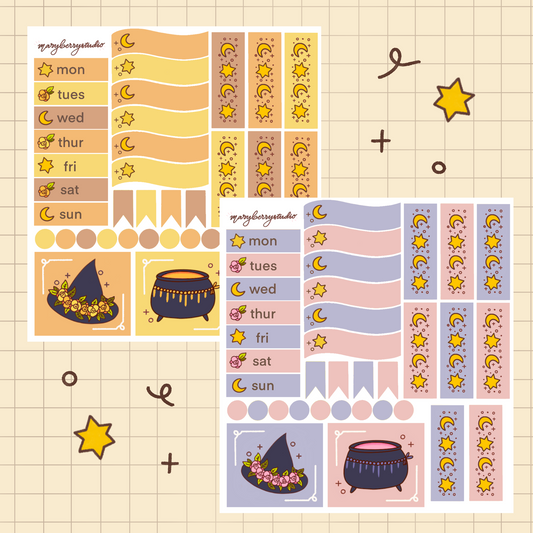 Witchy Hobonichi Cousin Sticker Kit