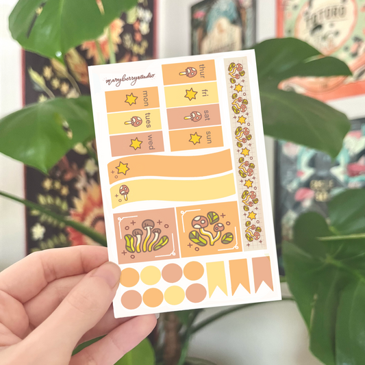 Mushroom Hobonichi Weeks Sticker Kit