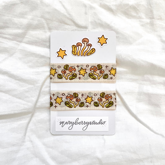Mushroom Stars Washi Tape Sample Card
