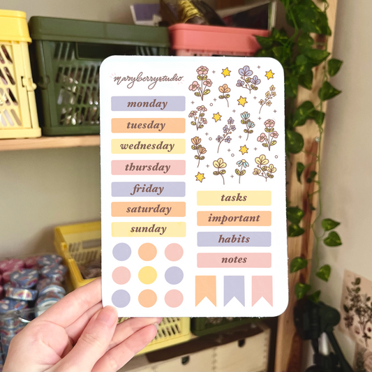 Wildflower Planner Set Up Sticker Sheet