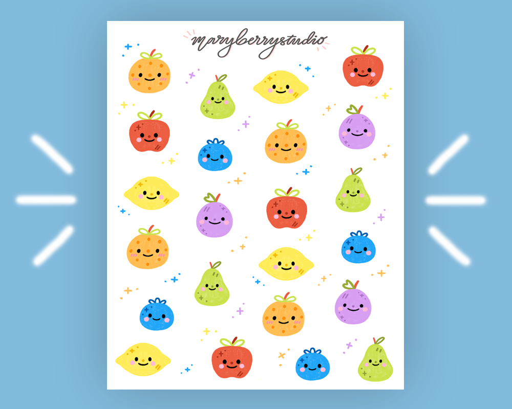 Fruity Cuties Sticker Sheet