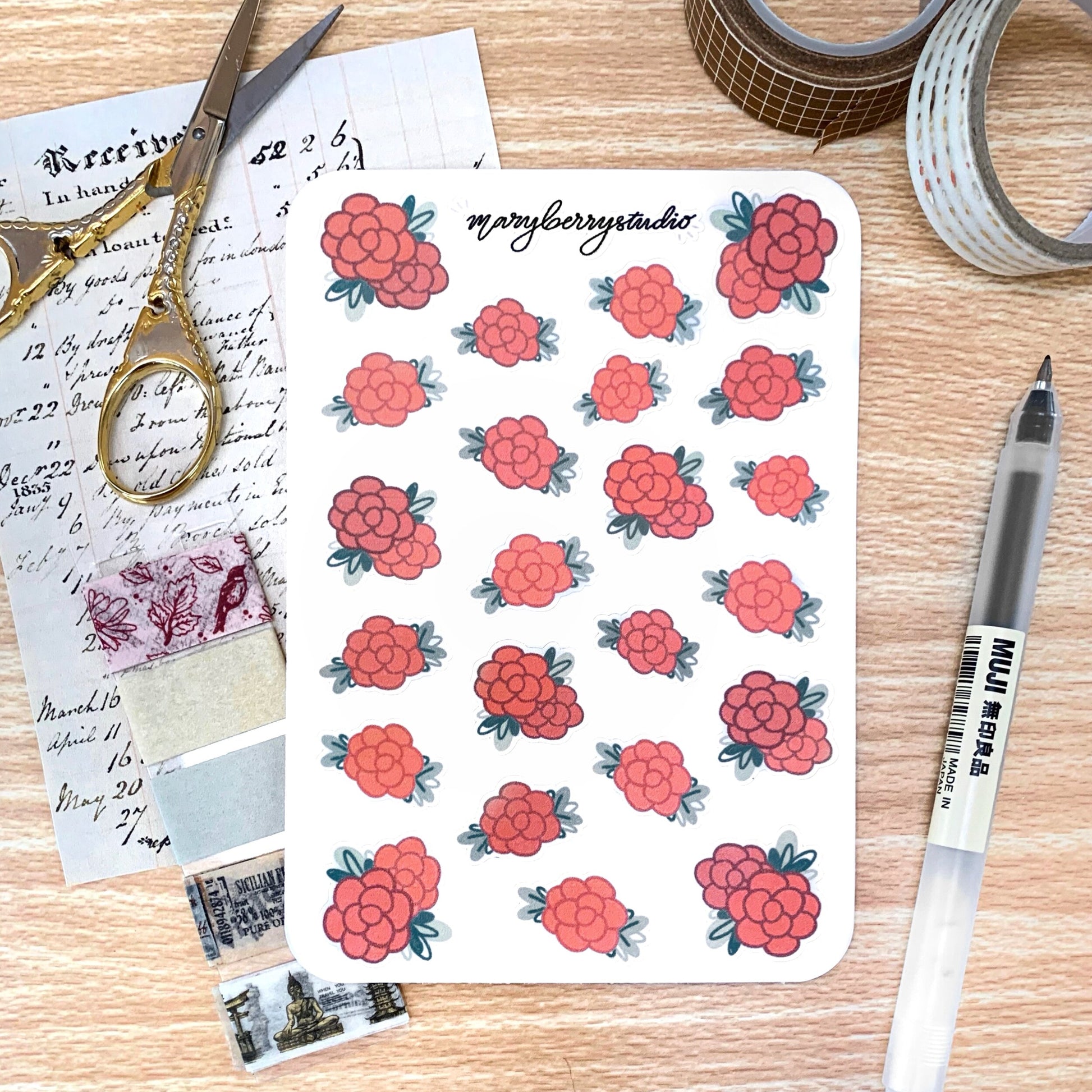 Red Roses Sticker Sheet