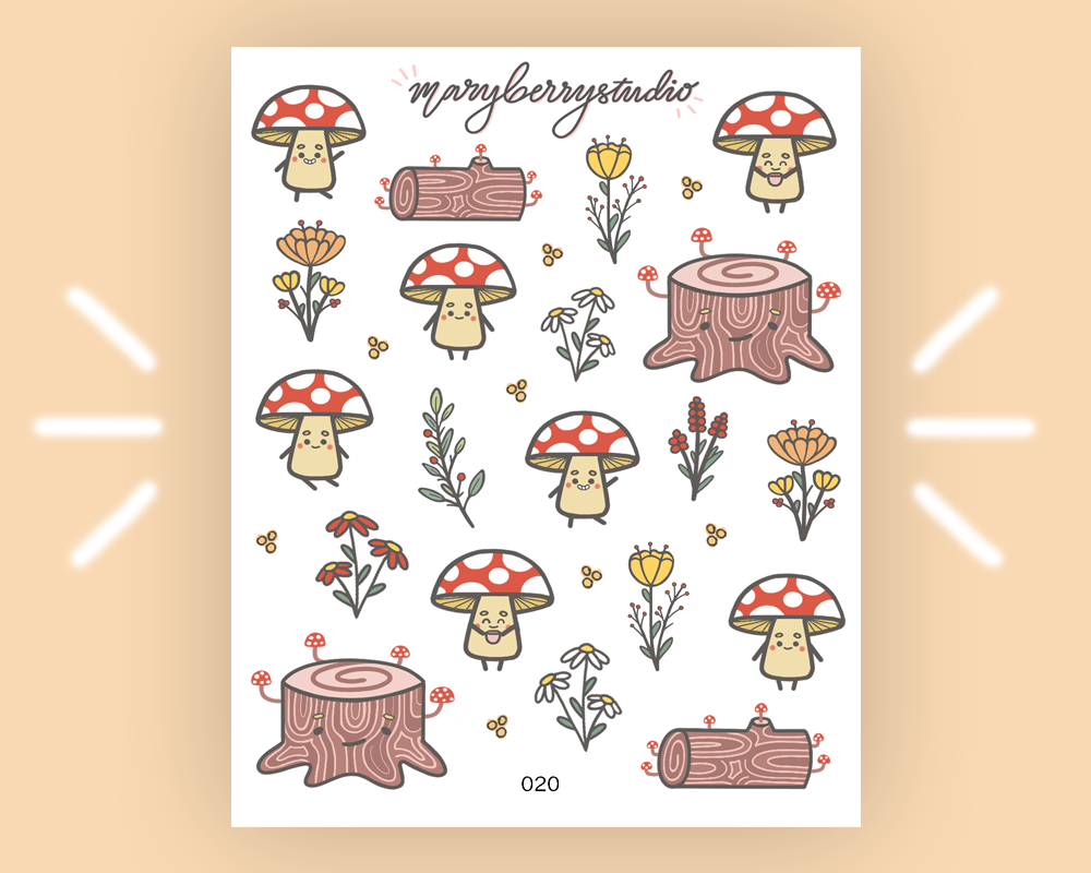 Mushroom Forest Sticker Sheet